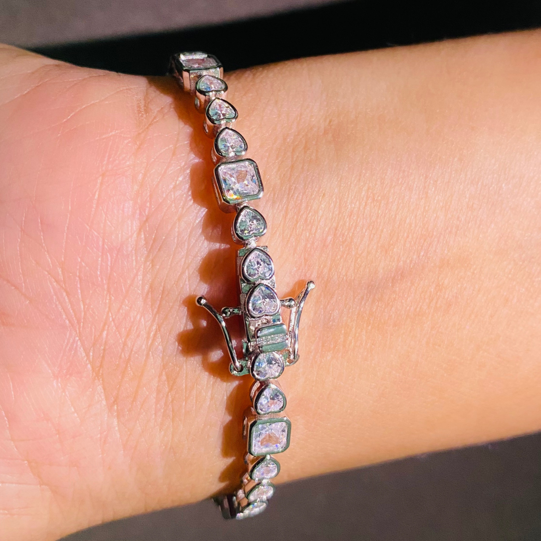 White Heart Bracelet